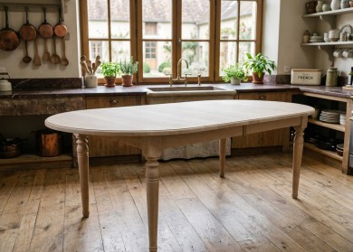 Table à allonges OVALE - bois de chêne massif en Situation